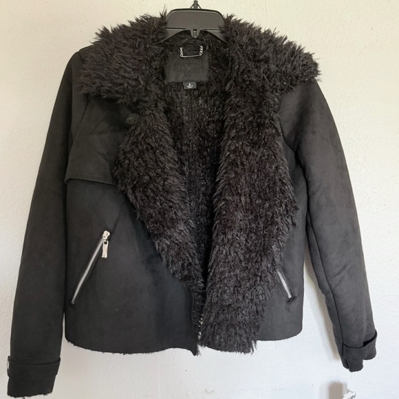 Jou Jou Black Faux Fur Lined Jacket - Picture 1 of 5